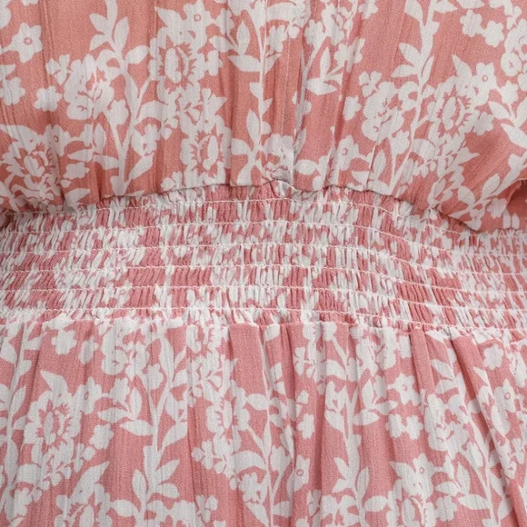 Floral Split Back V-neck Front Slit Cotton Boho Maxi Dress - Picture 12 of 16